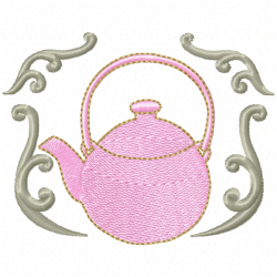 Teapots Embroidery Design 4 Teapots Embroidery Design 4